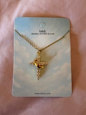 pretty womens gold cross necklace